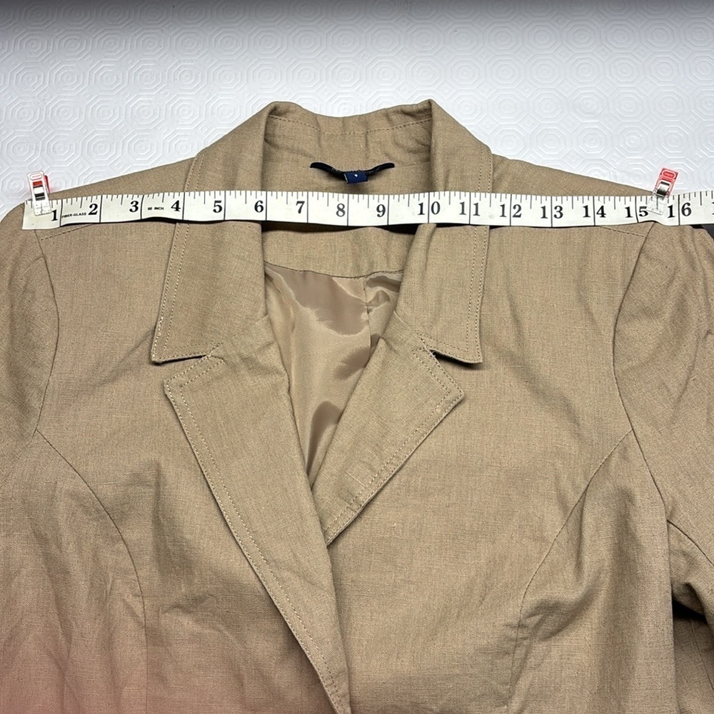 Reitmans Linen Blend Blazer Size 9 Colour Tan - Picture 9 of 13